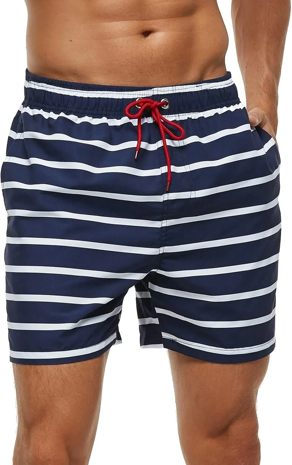Men's Board Shorts and Fitness Sports Plus Size Five Quick Drying Beach Pants Shorts with Zipper Pockets Beach