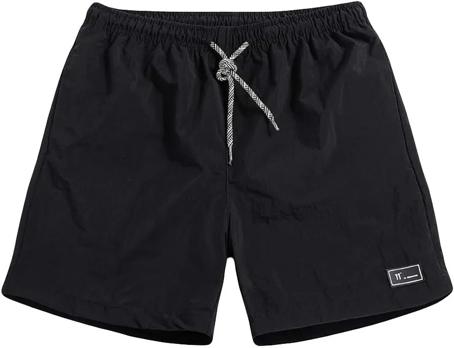 Men's Board Shorts and Fitness Sports Plus Size Five Quick Drying Beach Pants Shorts with Zipper Pockets Beach