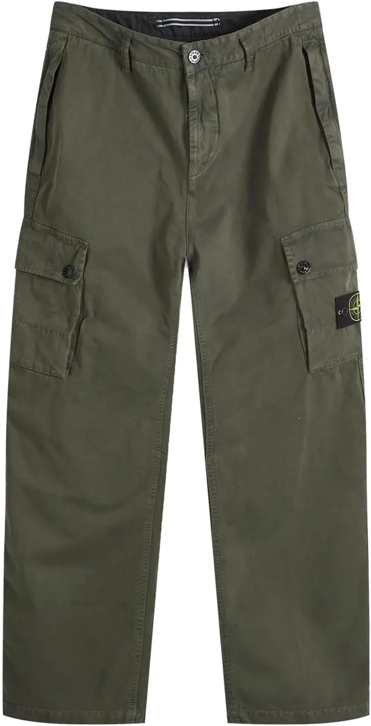 Mens Brushed Cotton Canvas Skinny Cargo Pants 30 Musk