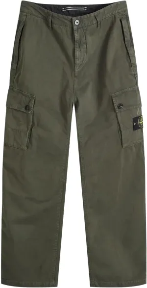 Mens Brushed Cotton Canvas Skinny Cargo Pants 30 Musk