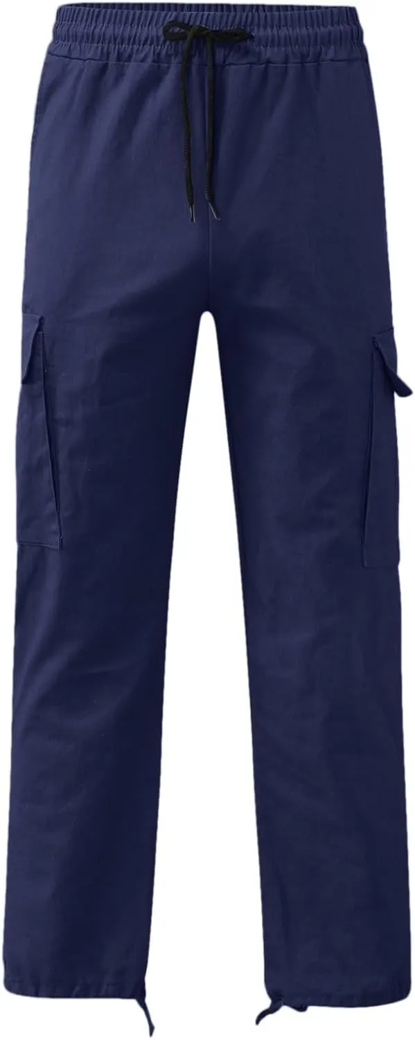 Mens Cargo Pants Baggy Workout Pants Relaxed Fit Parachute Pants Casual Hip Hop Joggers Pant Streetwear with Pockets
