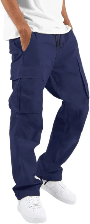 Mens Cargo Pants Baggy Workout Pants Relaxed Fit Parachute Pants Casual Hip Hop Joggers Pant Streetwear with Pockets