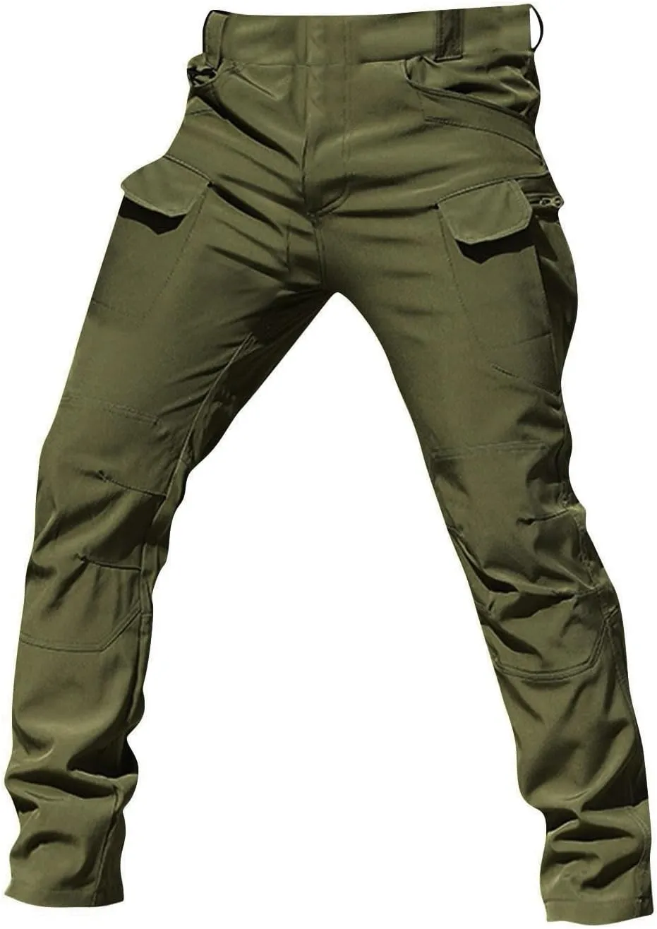 Mens Cargo Pants Relaxed Fit Resistant Ripstop Flexcamo Tactical Pants Lightweight Outdoor Hiking Pants with Pockets