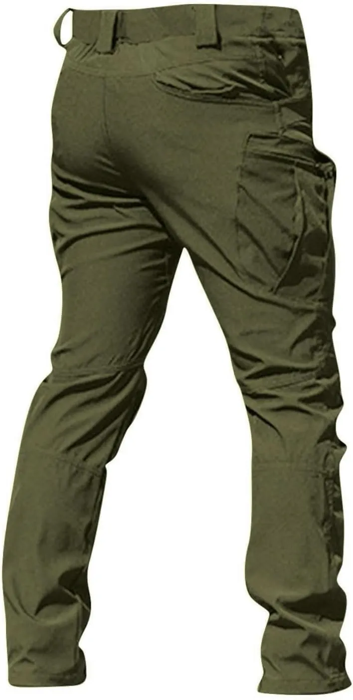 Mens Cargo Pants Relaxed Fit Resistant Ripstop Flexcamo Tactical Pants Lightweight Outdoor Hiking Pants with Pockets
