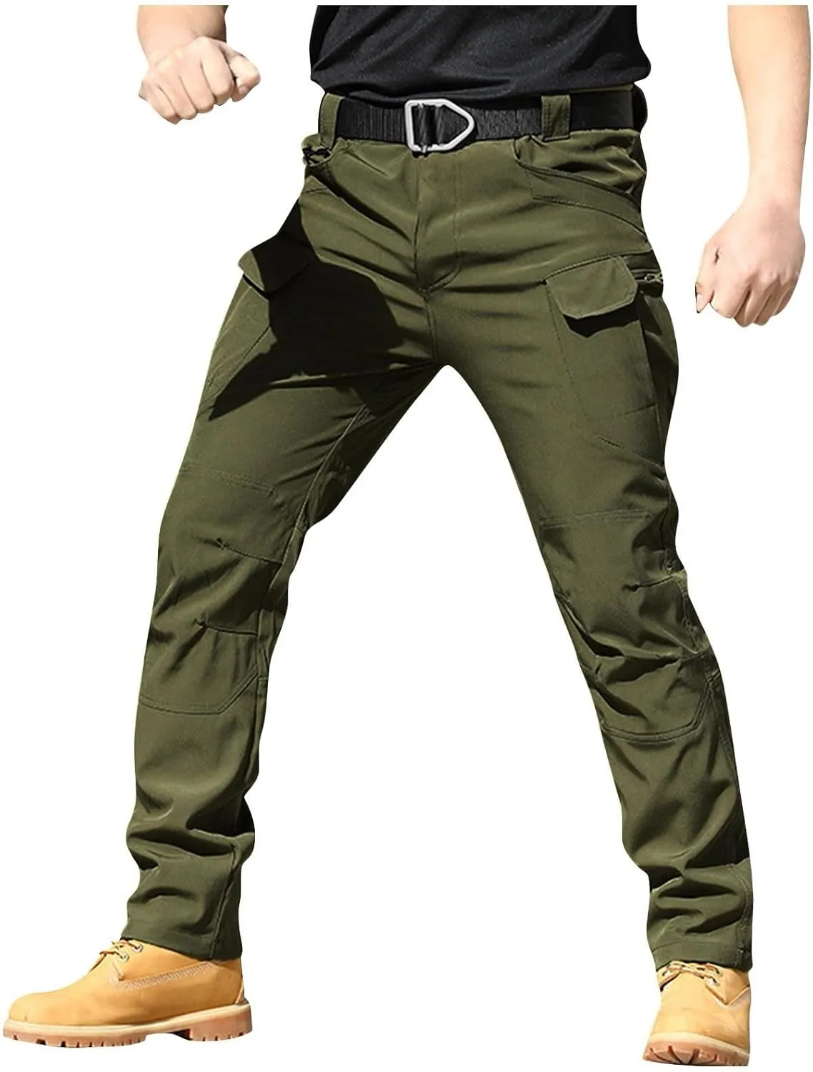Mens Cargo Pants Relaxed Fit Resistant Ripstop Flexcamo Tactical Pants Lightweight Outdoor Hiking Pants with Pockets