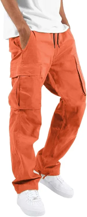 Men's Cargo Pants with Pockets Loose Fit Trousers Fashion Casual Hiking Pant Camping Travel Mens Sweatpants Joggers
