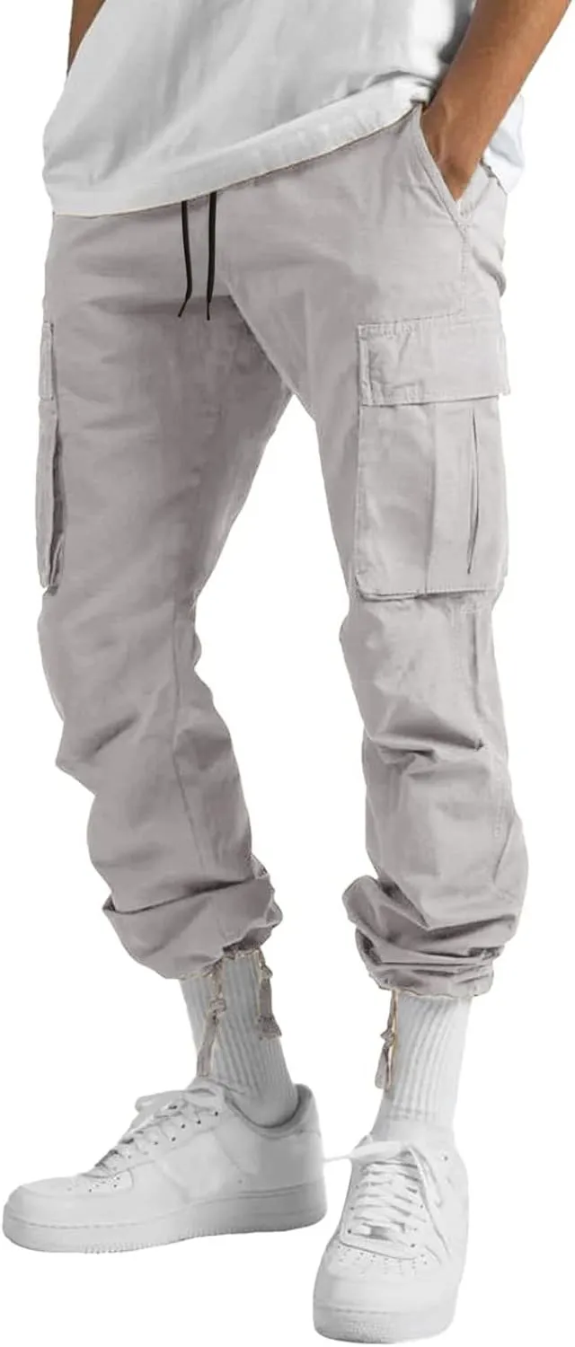 Men's Cargo Pants with Pockets Loose Fit Trousers Fashion Casual Hiking Pant Camping Travel Mens Sweatpants Joggers