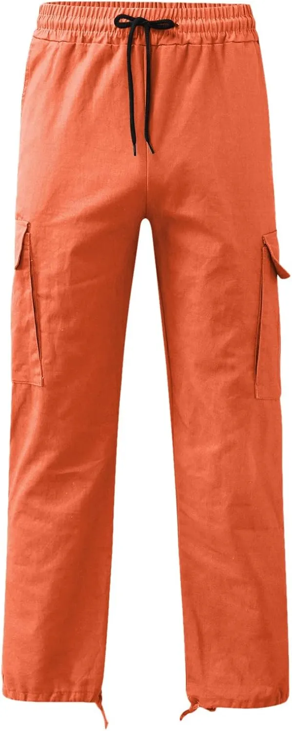 Men's Cargo Pants with Pockets Loose Fit Trousers Fashion Casual Hiking Pant Camping Travel Mens Sweatpants Joggers