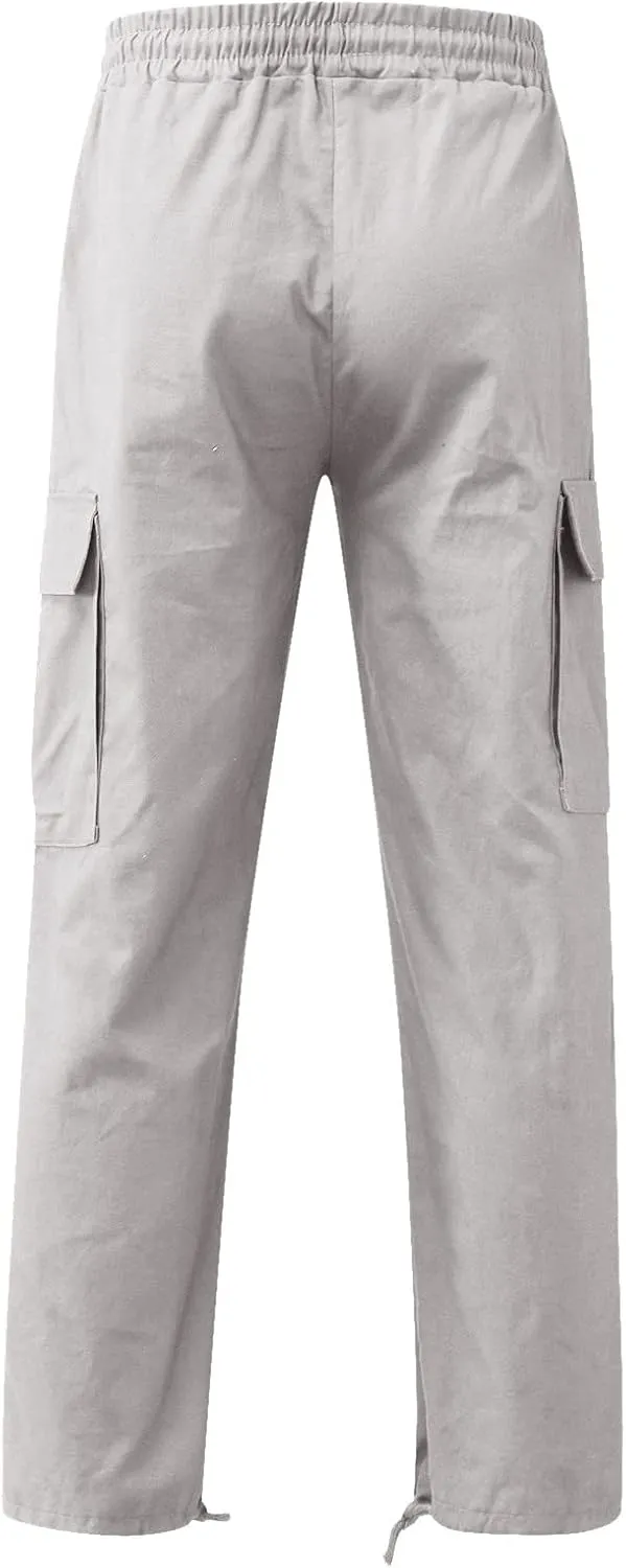 Men's Cargo Pants with Pockets Loose Fit Trousers Fashion Casual Hiking Pant Camping Travel Mens Sweatpants Joggers
