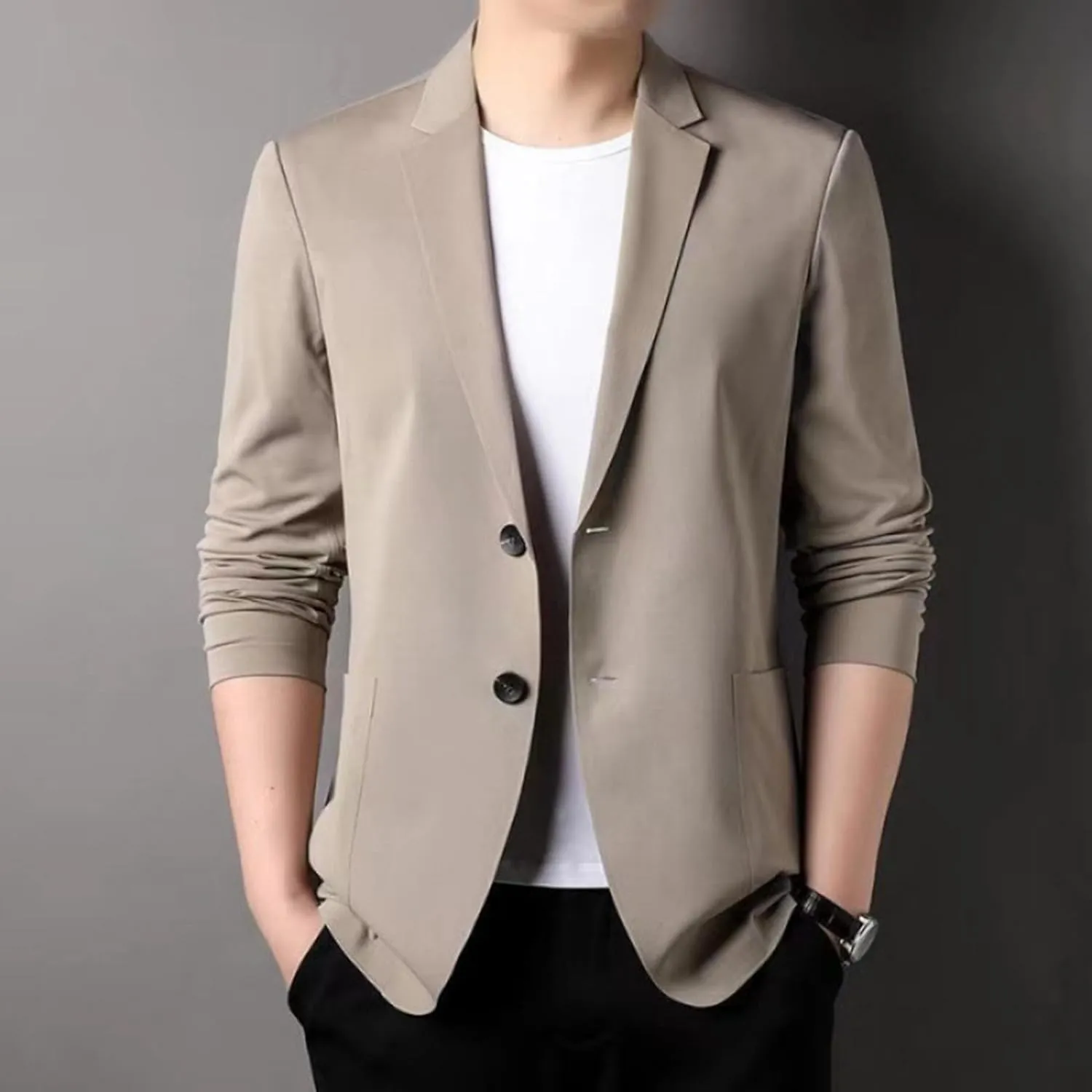 Men's Casual Blazer One Button Sport Coat Slim Fit Lightweight Suit Blazer Jacket