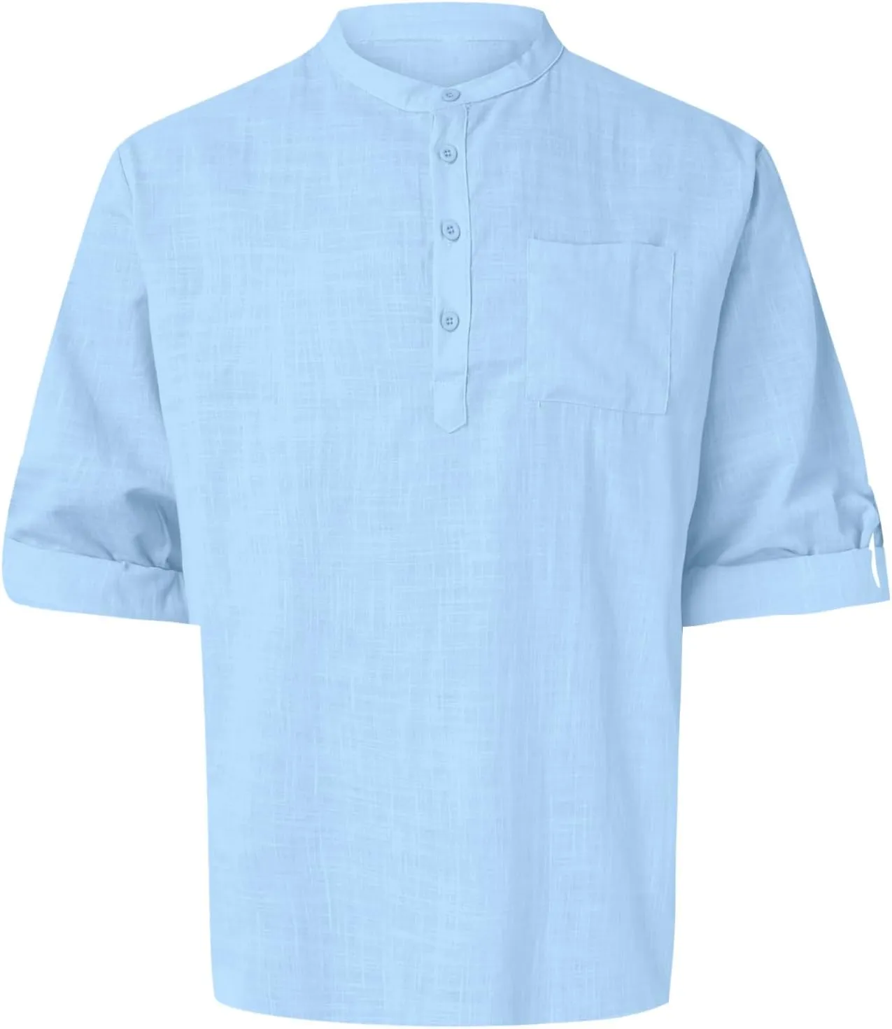 Men's Casual Button Down Shirts Long Sleeve Linen Shirt Fashion Beach Summer Shirt Solid Short Sleeve Summer Beach Shirts