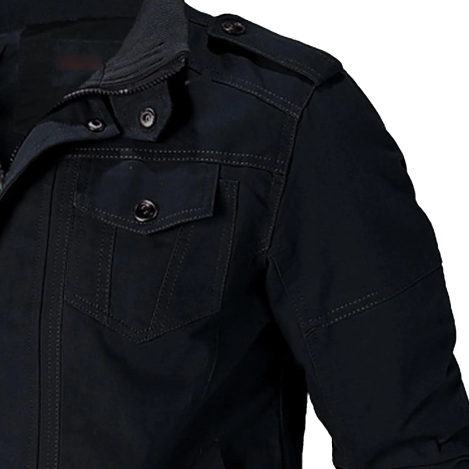 Men's Casual Cotton Military Jacket Lightweight Full Zip Jacket Field Windbreaker Bomber Jackets Cargo Coat