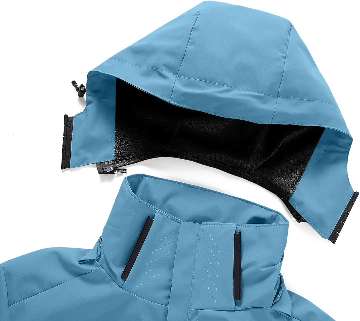 Men's Casual Detachable Hood Long Sleeve Full Zip Coat Hiking Outdoor Waterproof Windbreaker Warm Hoodie Jacket