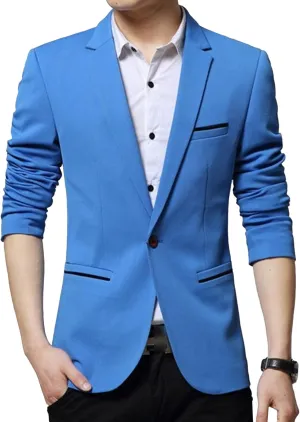 Men's Casual Knit Blazer Jackets 1 Button Lightweight Sport Suit Coats Business Slim Fit Suit Jacket