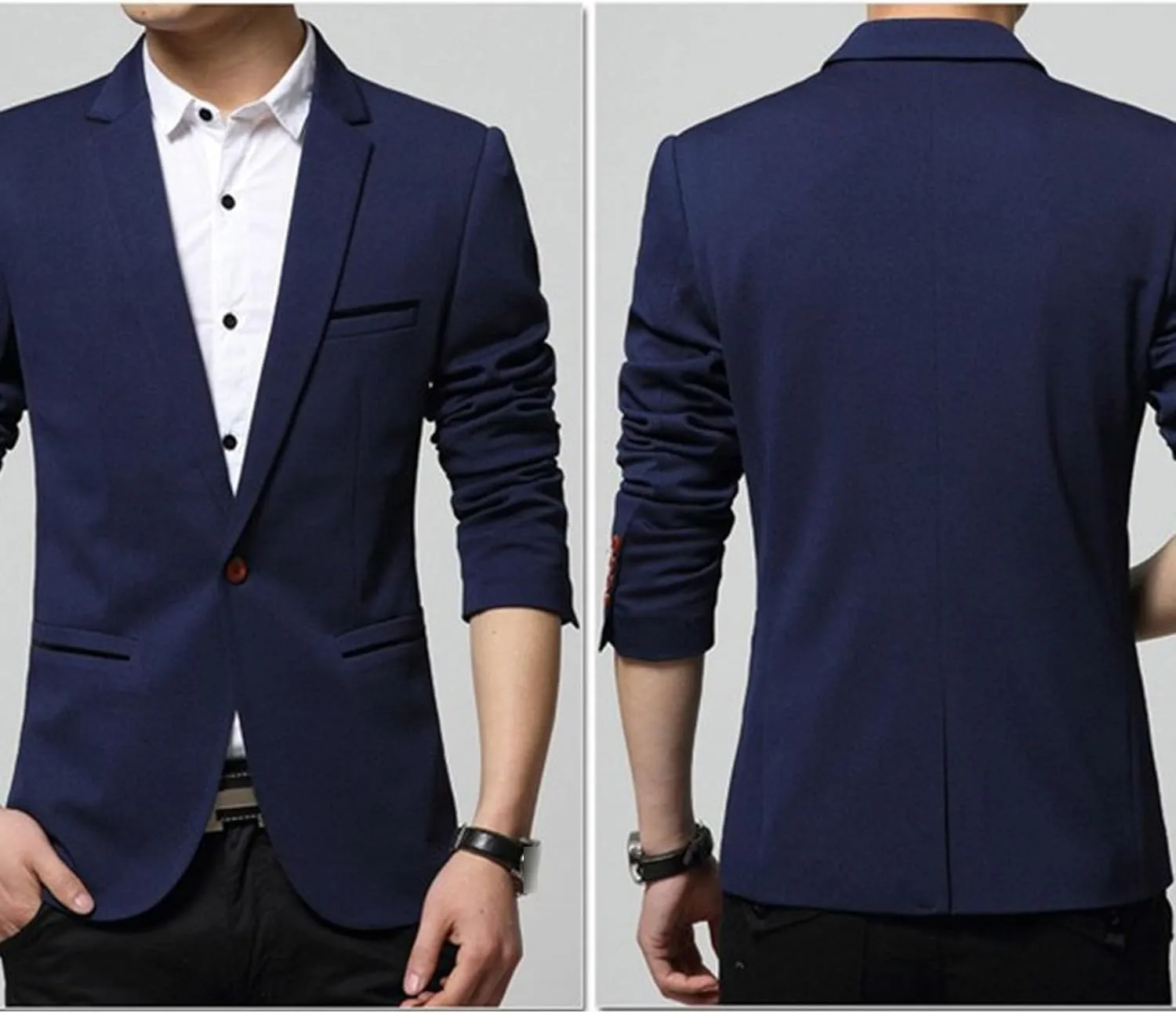 Men's Casual Knit Blazer Jackets 1 Button Lightweight Sport Suit Coats Business Slim Fit Suit Jacket