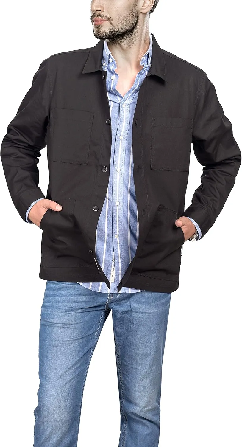 Mens Casual Lightweight Jacket Cotton Overshirts Button Down Shirt Jackets Regular & Big-tall Shacket Jacket