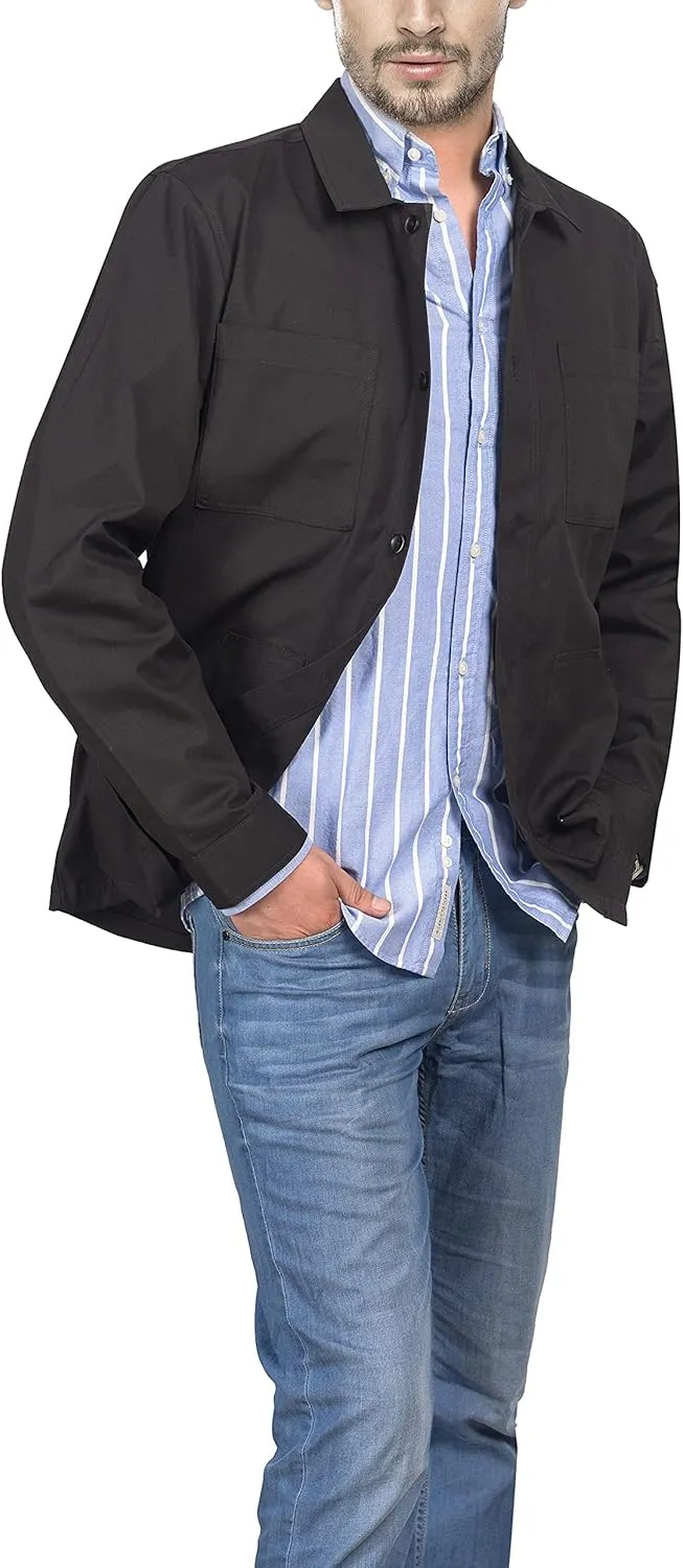 Mens Casual Lightweight Jacket Cotton Overshirts Button Down Shirt Jackets Regular & Big-tall Shacket Jacket