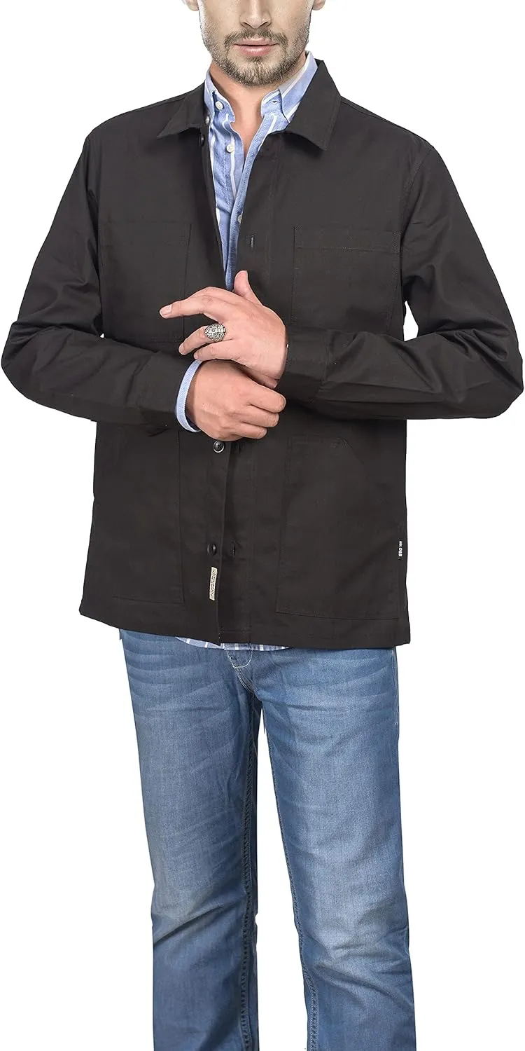 Mens Casual Lightweight Jacket Cotton Overshirts Button Down Shirt Jackets Regular & Big-tall Shacket Jacket