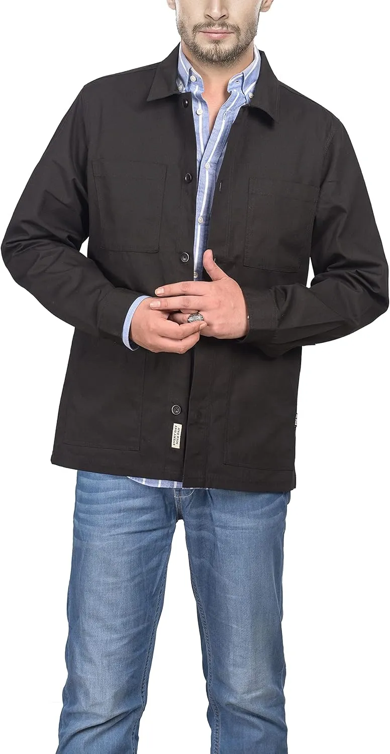 Mens Casual Lightweight Jacket Cotton Overshirts Button Down Shirt Jackets Regular & Big-tall Shacket Jacket