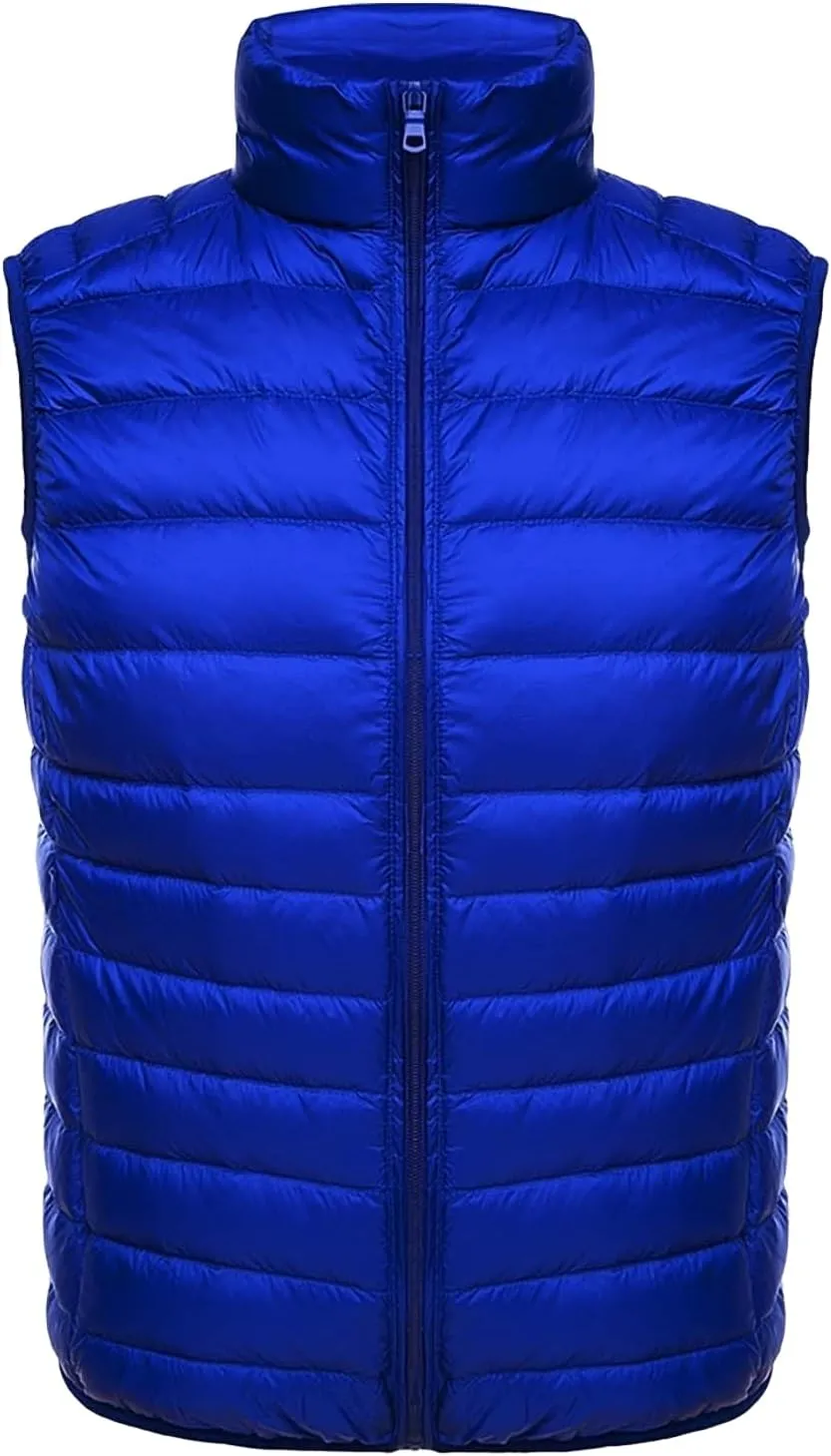Mens Casual Puffer Vest Quilted Padded Vest Sleeveless Zip Up Down Jacket Lightweight Winter Gilet Warm Outwear