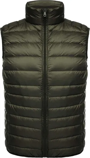 Mens Casual Puffer Vest Quilted Padded Vest Sleeveless Zip Up Down Jacket Lightweight Winter Gilet Warm Outwear
