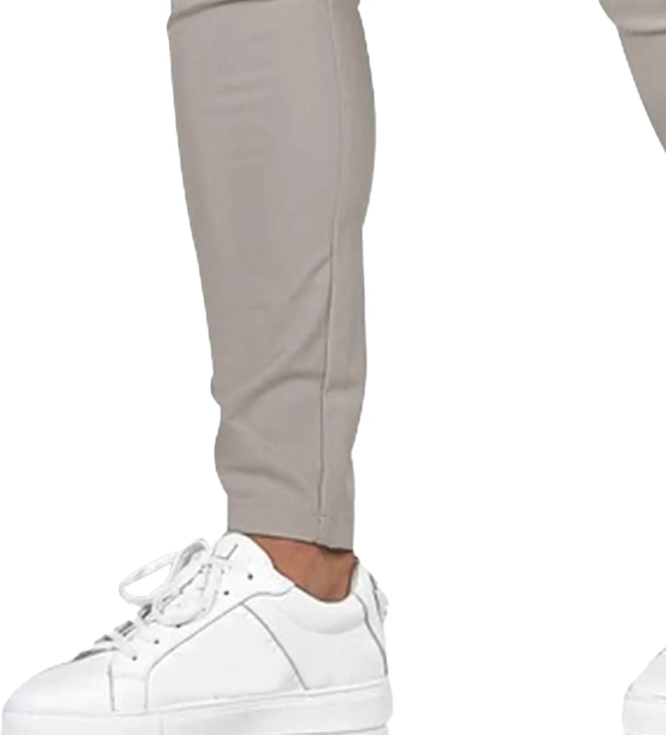 Men's Chinos Slim Fit Pants Stretch Skinny Tapered Dress Slack Comfort Casual Solid Workout Trousers