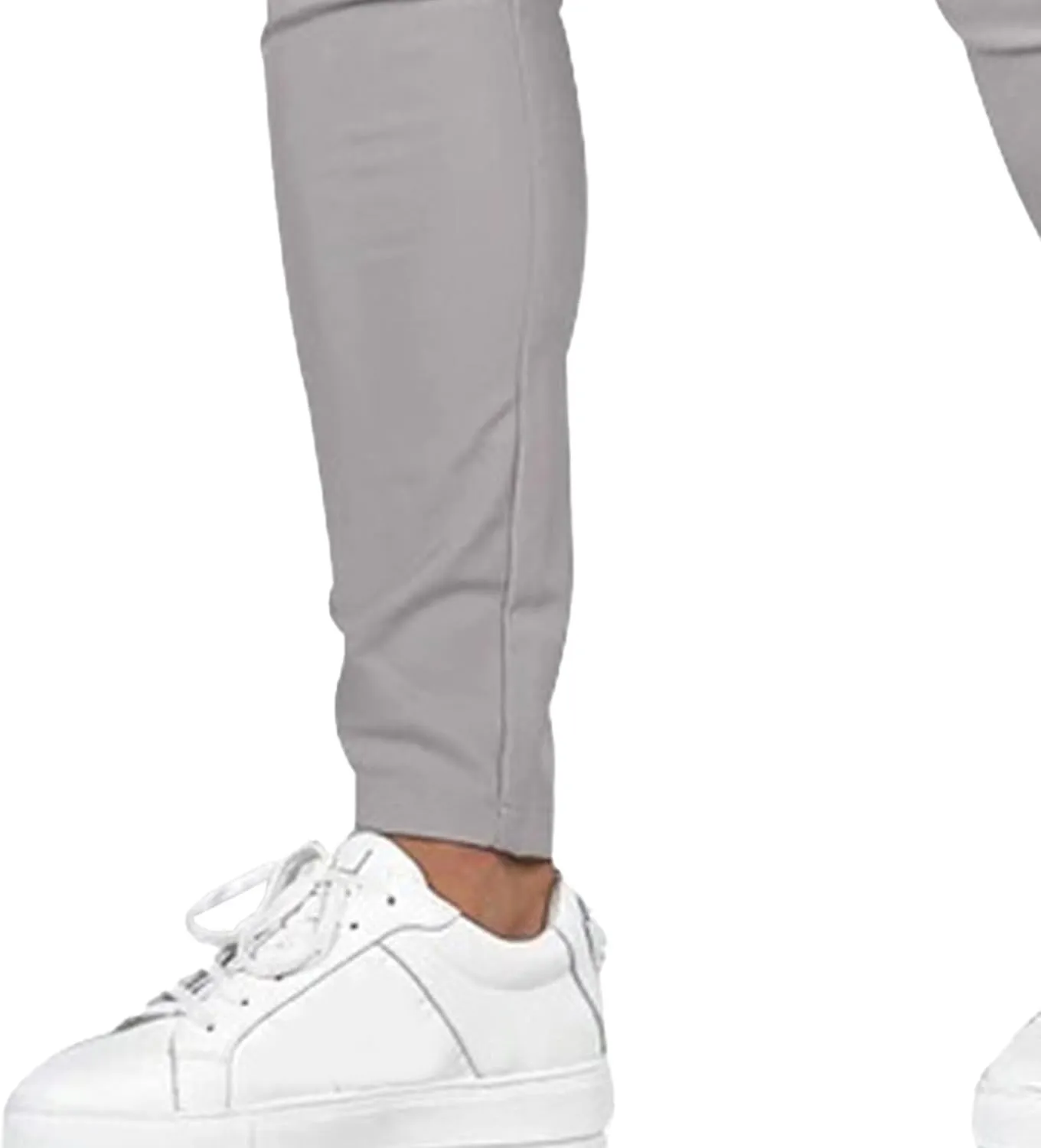 Men's Chinos Slim Fit Pants Stretch Skinny Tapered Dress Slack Comfort Casual Solid Workout Trousers