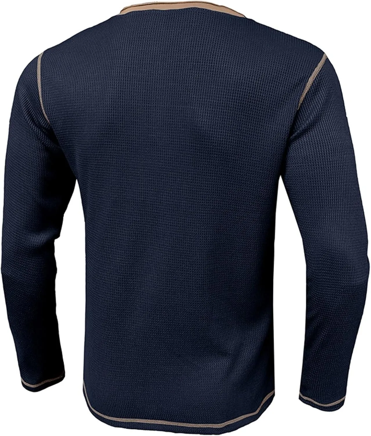 Mens Cotton Casual Henley Polo Shirts Long Sleeve Classic Button Collared Cotton Tops Lightweight Basic Golf Shirts