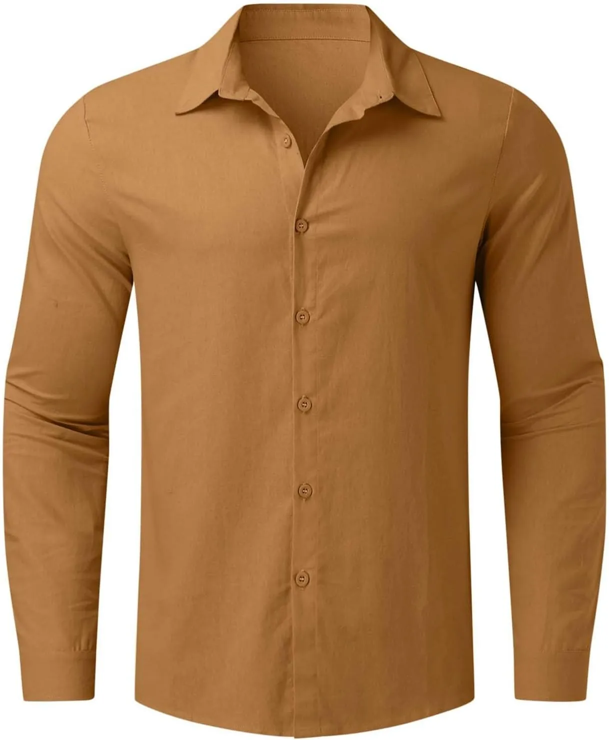Mens Cotton Linen Hoodie Lightweight Long Sleeved Lapel Cotton Pocket Shirt Tops V Neck Button Down Hooded Shirt