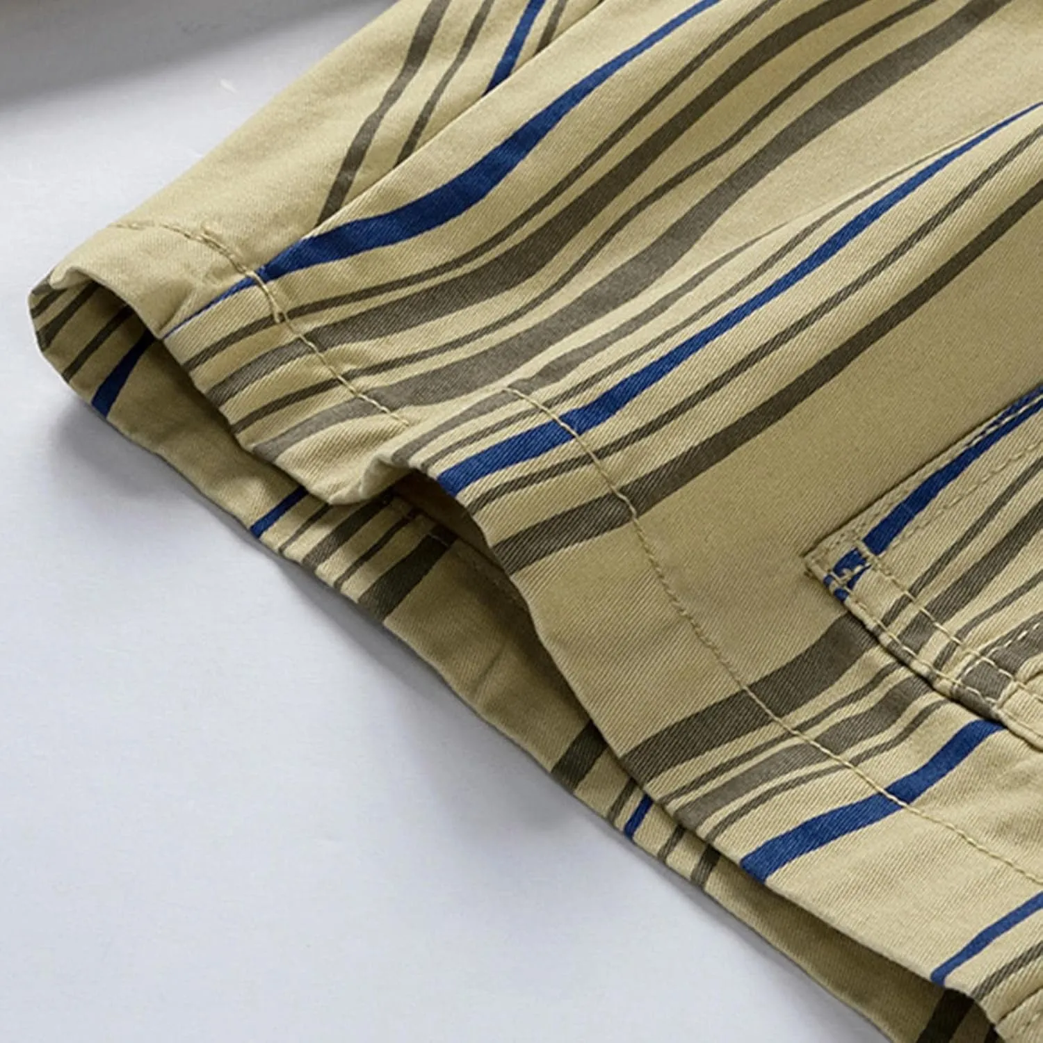 Men's Golf Dress Shorts,Stretch Comfy Lightweight Quick Dry Chino Casual Shorts with Pockets Striped Cargo Pants