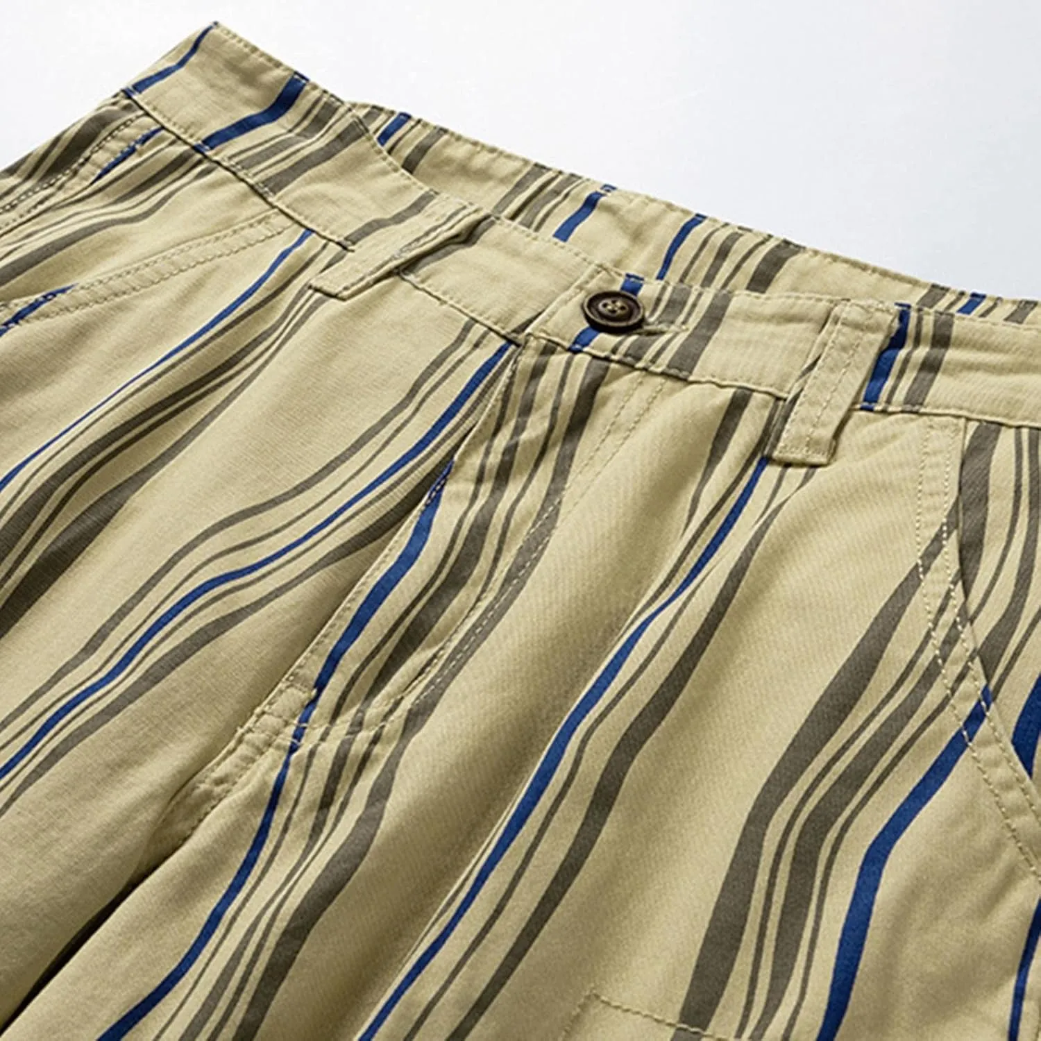 Men's Golf Dress Shorts,Stretch Comfy Lightweight Quick Dry Chino Casual Shorts with Pockets Striped Cargo Pants