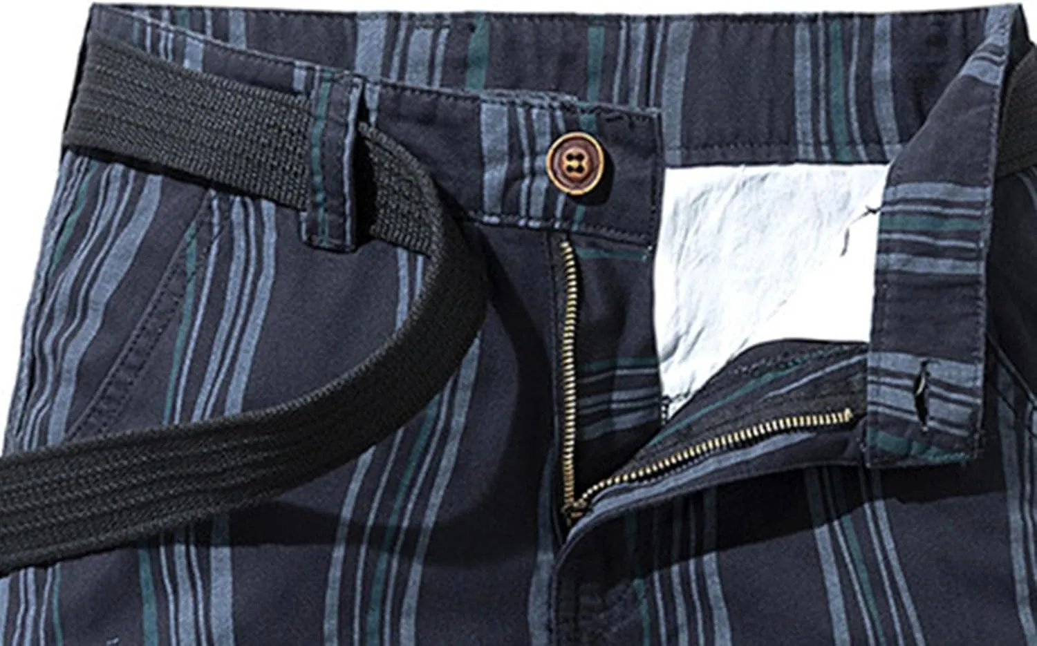 Men's Golf Dress Shorts,Stretch Comfy Lightweight Quick Dry Chino Casual Shorts with Pockets Striped Cargo Pants