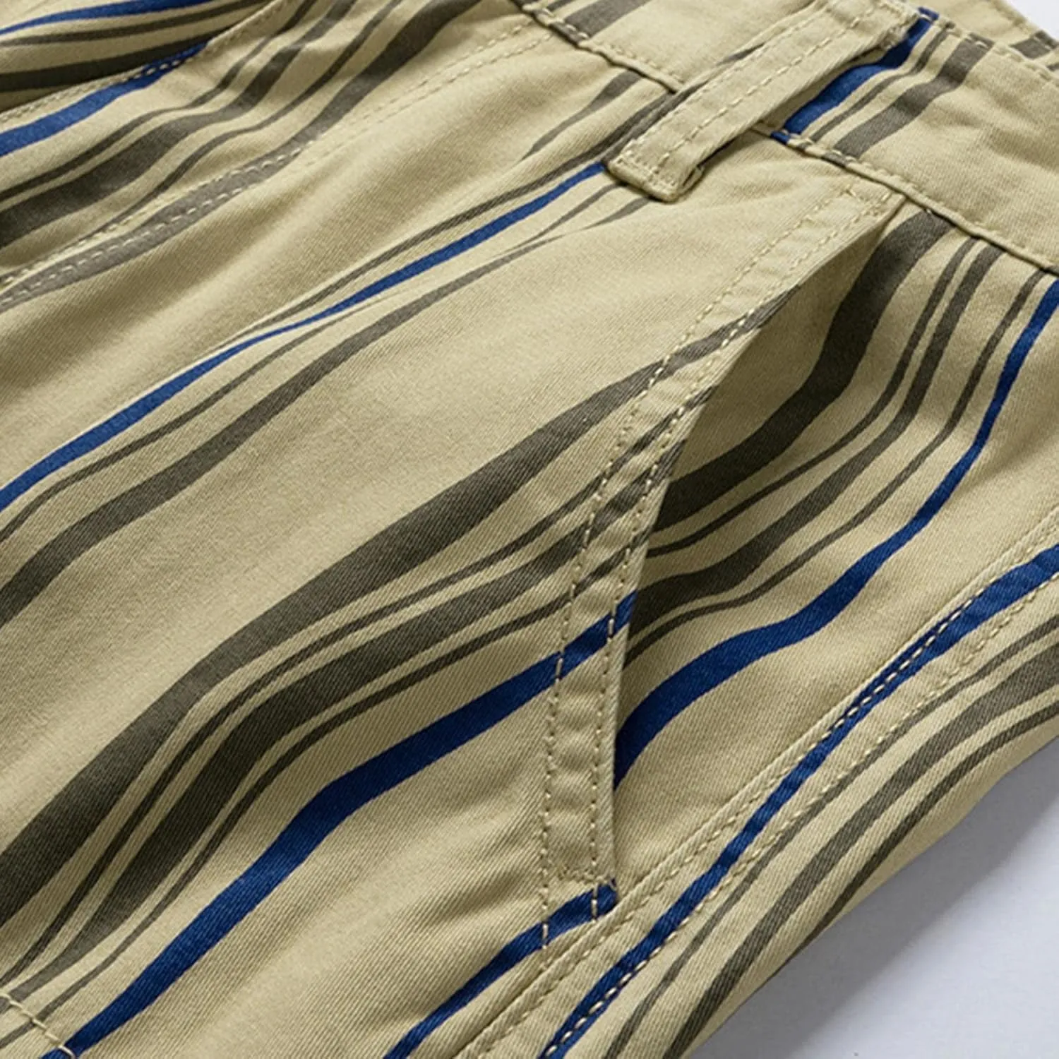 Men's Golf Dress Shorts,Stretch Comfy Lightweight Quick Dry Chino Casual Shorts with Pockets Striped Cargo Pants