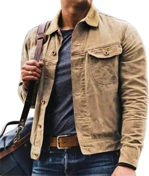 Mens Leather Jackets Button down Lapel Loose Casual Tops Faux Leather Jackets Plain Fashion Warm Shirts 2024 New