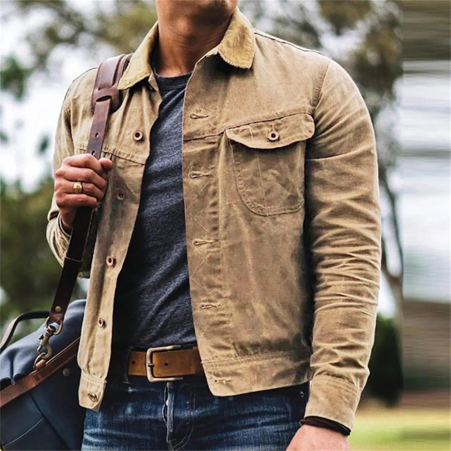 Mens Leather Jackets Button down Lapel Loose Casual Tops Faux Leather Jackets Plain Fashion Warm Shirts 2024 New