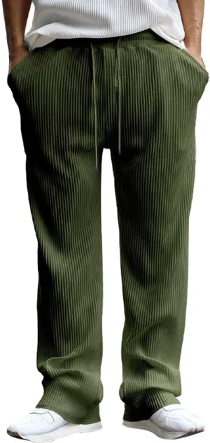 Mens Lightweight Hiking Travel Pants Athletic Breathable Fishing Active Jogger Leisure Pants Drawstring Tactical Solid Pants
