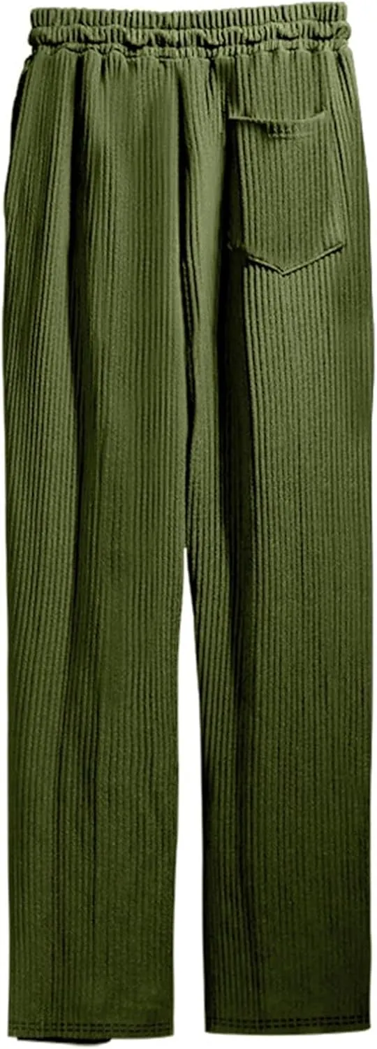 Mens Lightweight Hiking Travel Pants Athletic Breathable Fishing Active Jogger Leisure Pants Drawstring Tactical Solid Pants