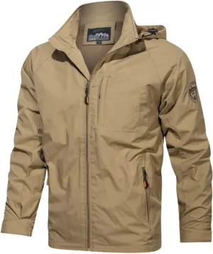 Men's Lightweight Softshell Jacket Water Resistant Winter Hiking Windbreaker Jackets Windproof Casual Coats for Outdoor