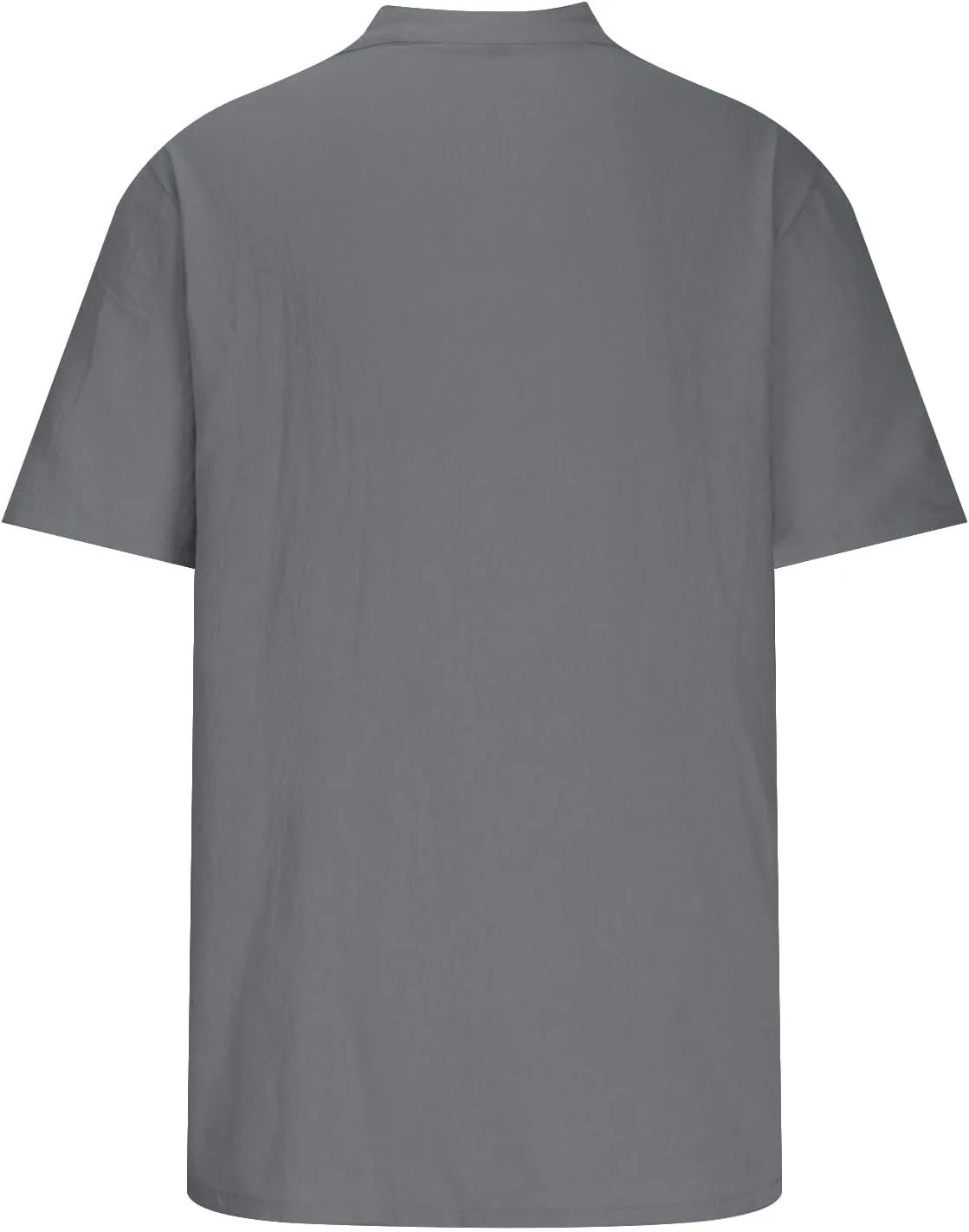 Mens Linen Beach Shirts Cotton Short Sleeves Button Trendy 2025 Blouses Round Neck Outdoor Solid Loose Casual Tees