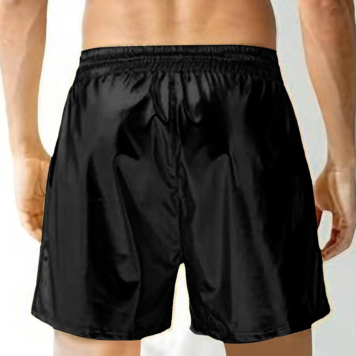 Men's Metallic Sparkly Beach Shorts Elastic Waist Shiny Drawstring Board Shorts Baggy Lightweight Comfy Swim Trunks