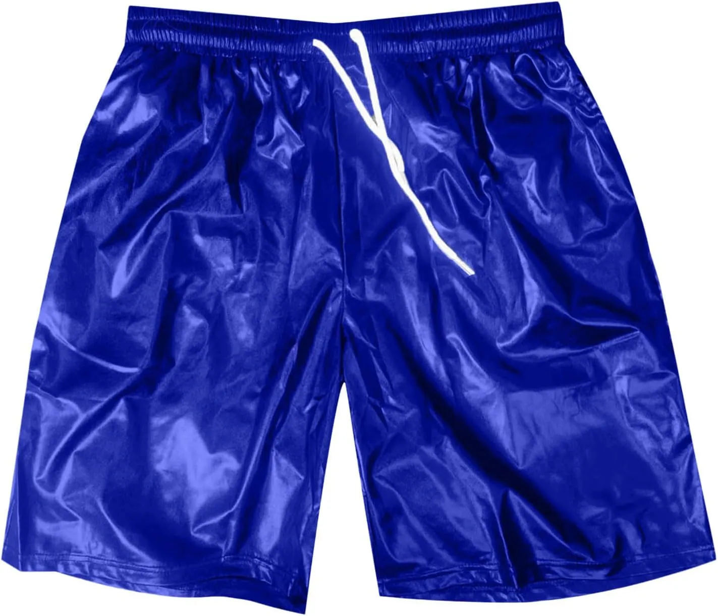 Men's Metallic Sparkly Beach Shorts Elastic Waist Shiny Drawstring Board Shorts Baggy Lightweight Comfy Swim Trunks