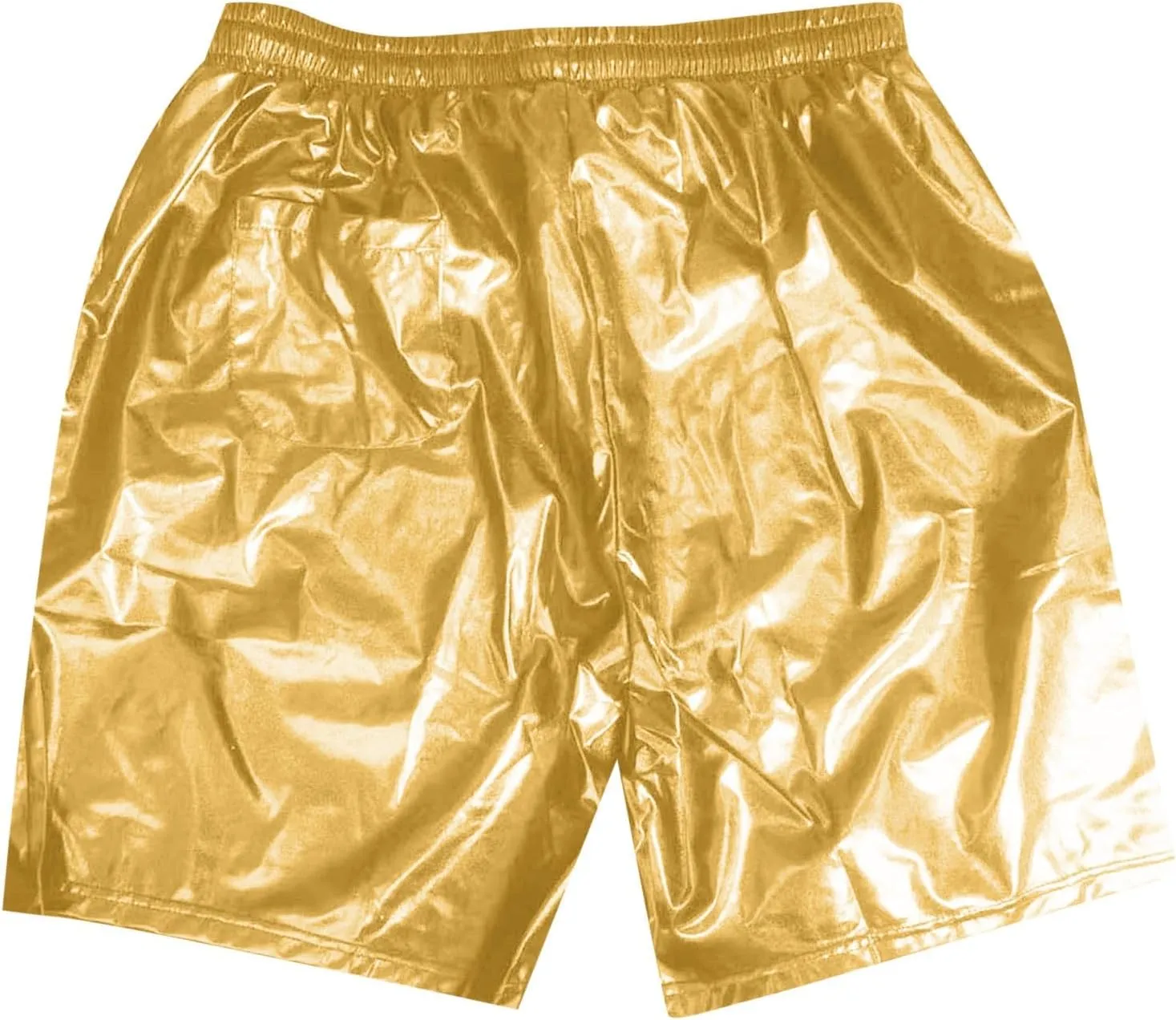 Men's Metallic Sparkly Beach Shorts Elastic Waist Shiny Drawstring Board Shorts Baggy Lightweight Comfy Swim Trunks