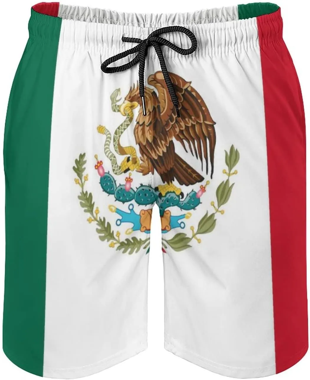 Men's Mexican Flag Board Shorts Summer Quick Dry Swim Trunks Swimwear