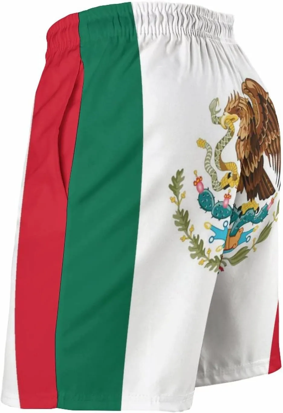 Men's Mexican Flag Board Shorts Summer Quick Dry Swim Trunks Swimwear