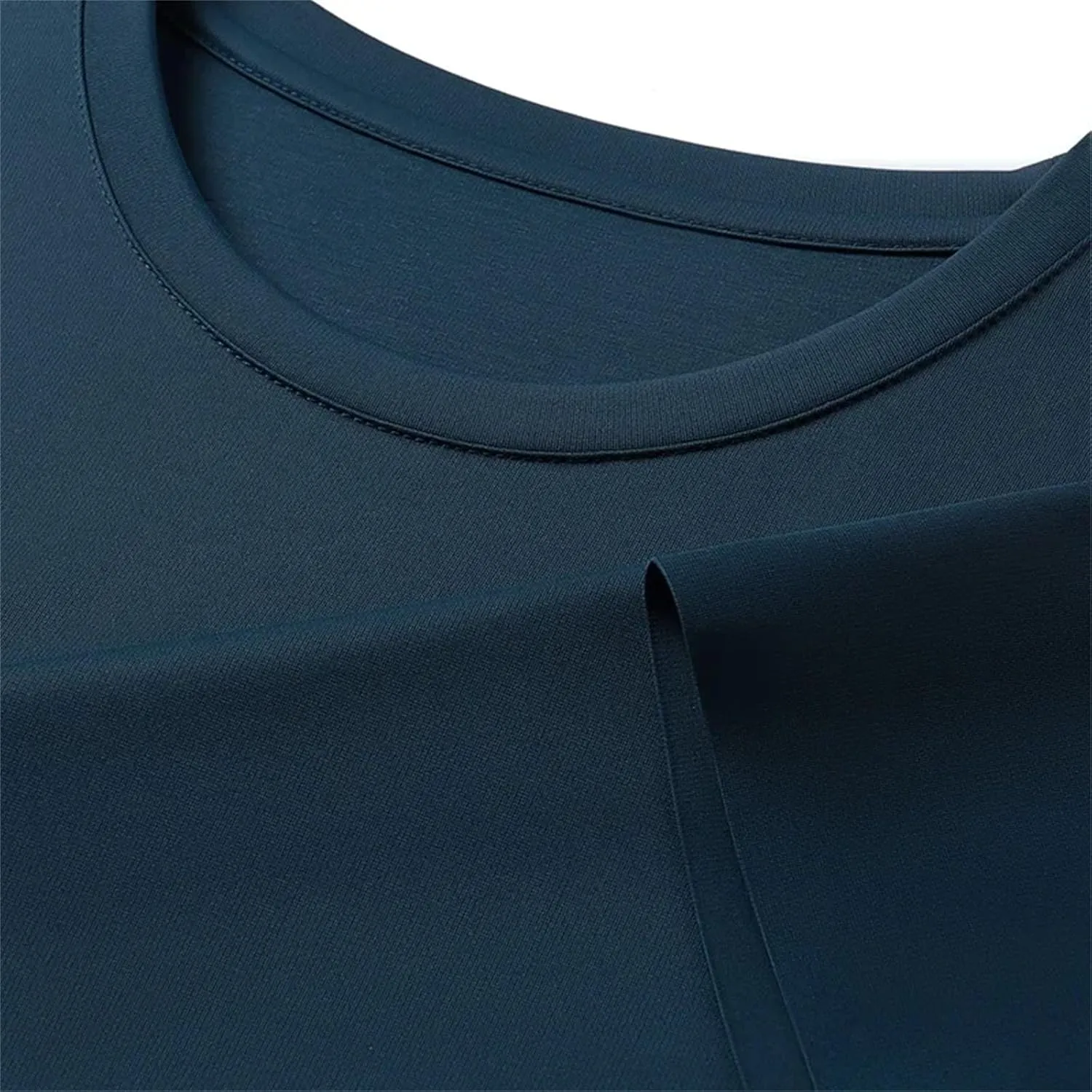 Men's Mulberry Silk Polo Shirts for Men Summer Thin Round Neck Silk Short Sleeve T-Shirt