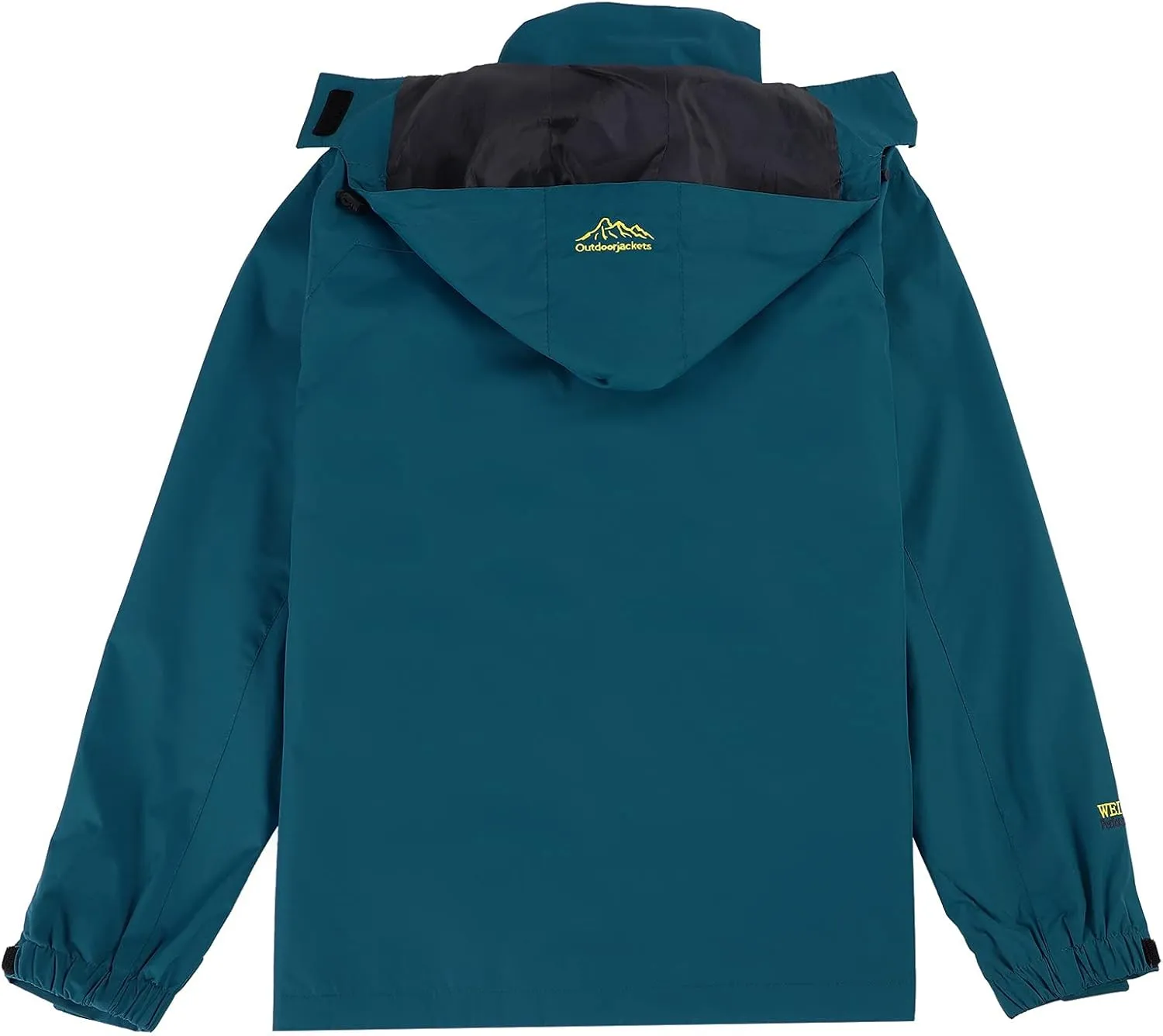 Men's Outdoor Waterproof Jacket Lightweight Zipper Hooded Coat Hiking Travel Windbreaker Outwear Trench Coat