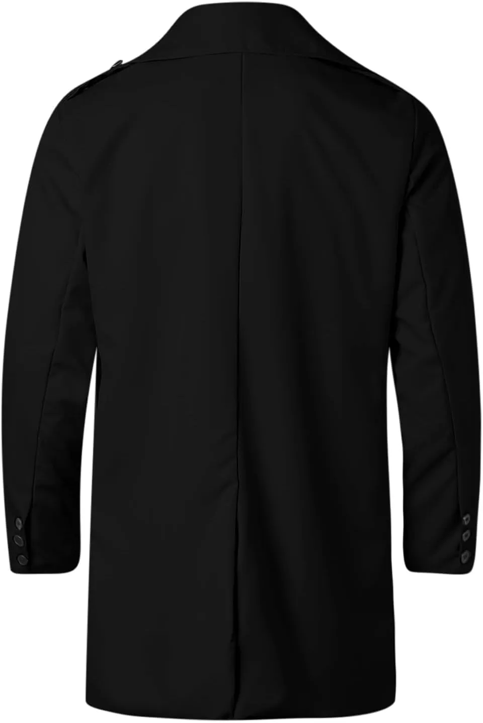 Men's Peacoat Double Breasted Winter Trench Coat Slim Fit Notched Collar Pea Coat Warm Soft Overcoat