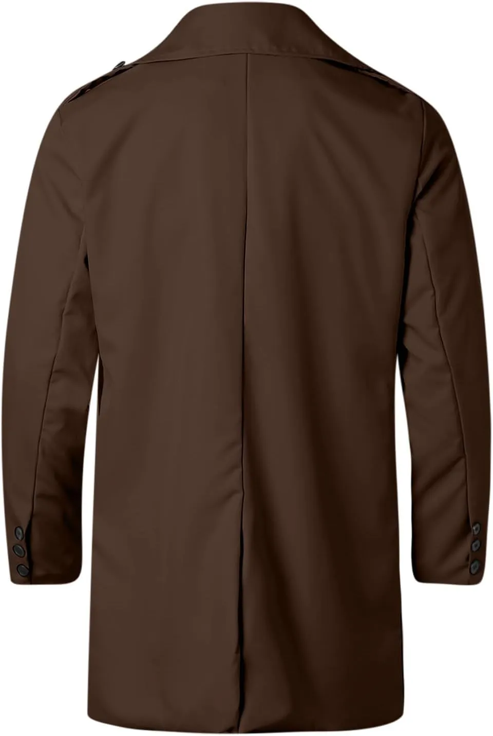Men's Peacoat Double Breasted Winter Trench Coat Slim Fit Notched Collar Pea Coat Warm Soft Overcoat