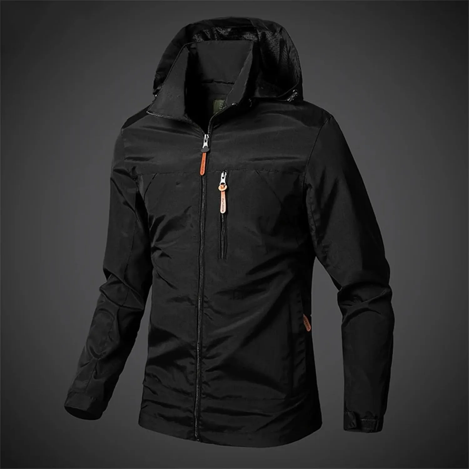 Men's Rain Jacket Lightweight Breathable Windbreaker Windproof Rain Hooded Jackets Outdoor Running Coat for Golf Travel