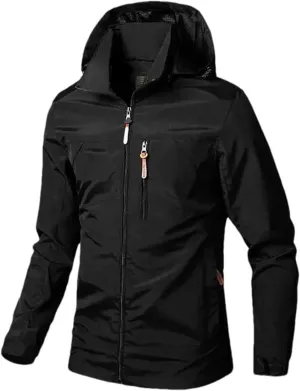 Men's Rain Jacket Lightweight Breathable Windbreaker Windproof Rain Hooded Jackets Outdoor Running Coat for Golf Travel